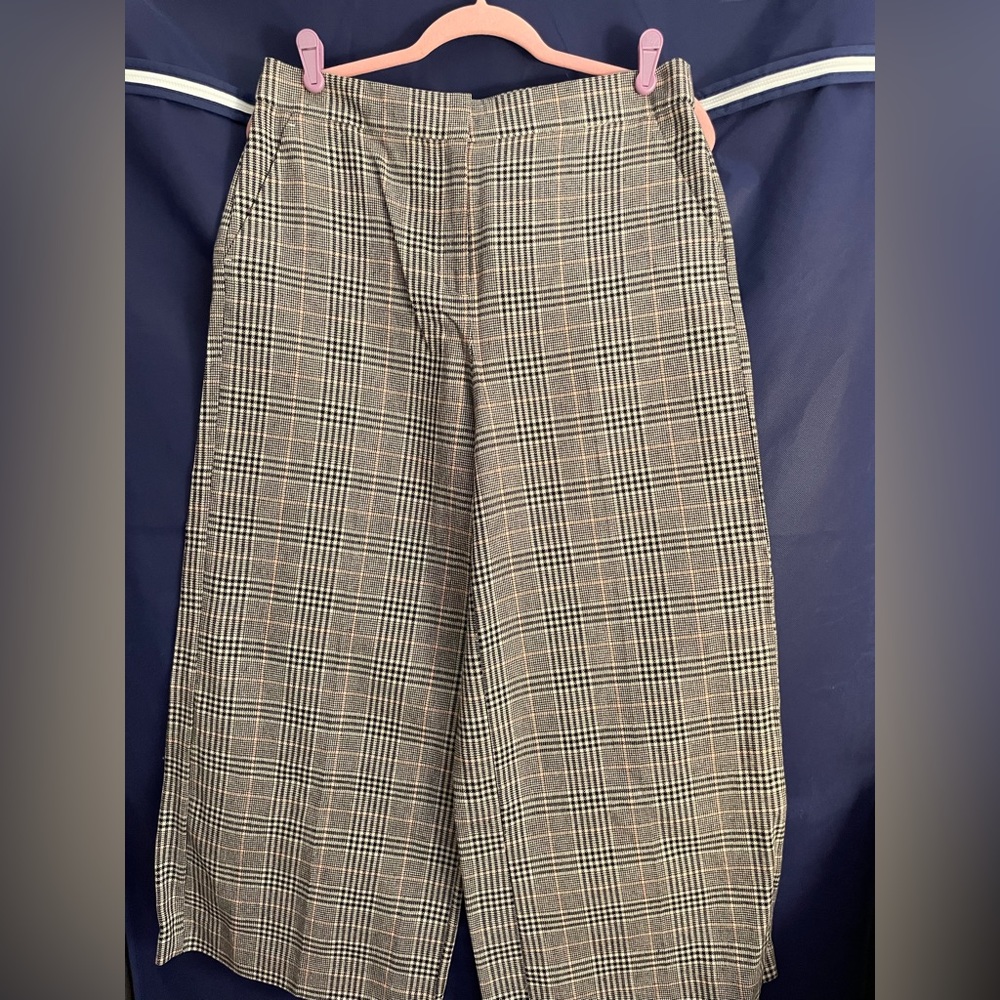 Loft Plaid Wide Leg Crop
